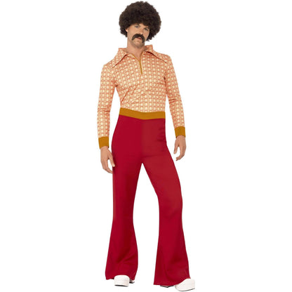 Red-Orange-White - Back - Smiffys Mens Authentic 70s Costume