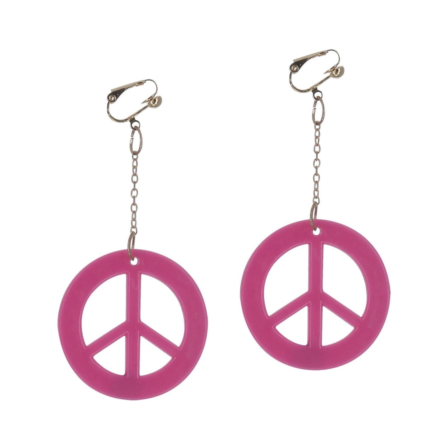 Pink - Side - Smiffys Womens-Ladies CND Earrings