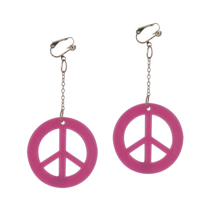 Pink - Side - Smiffys Womens-Ladies CND Earrings