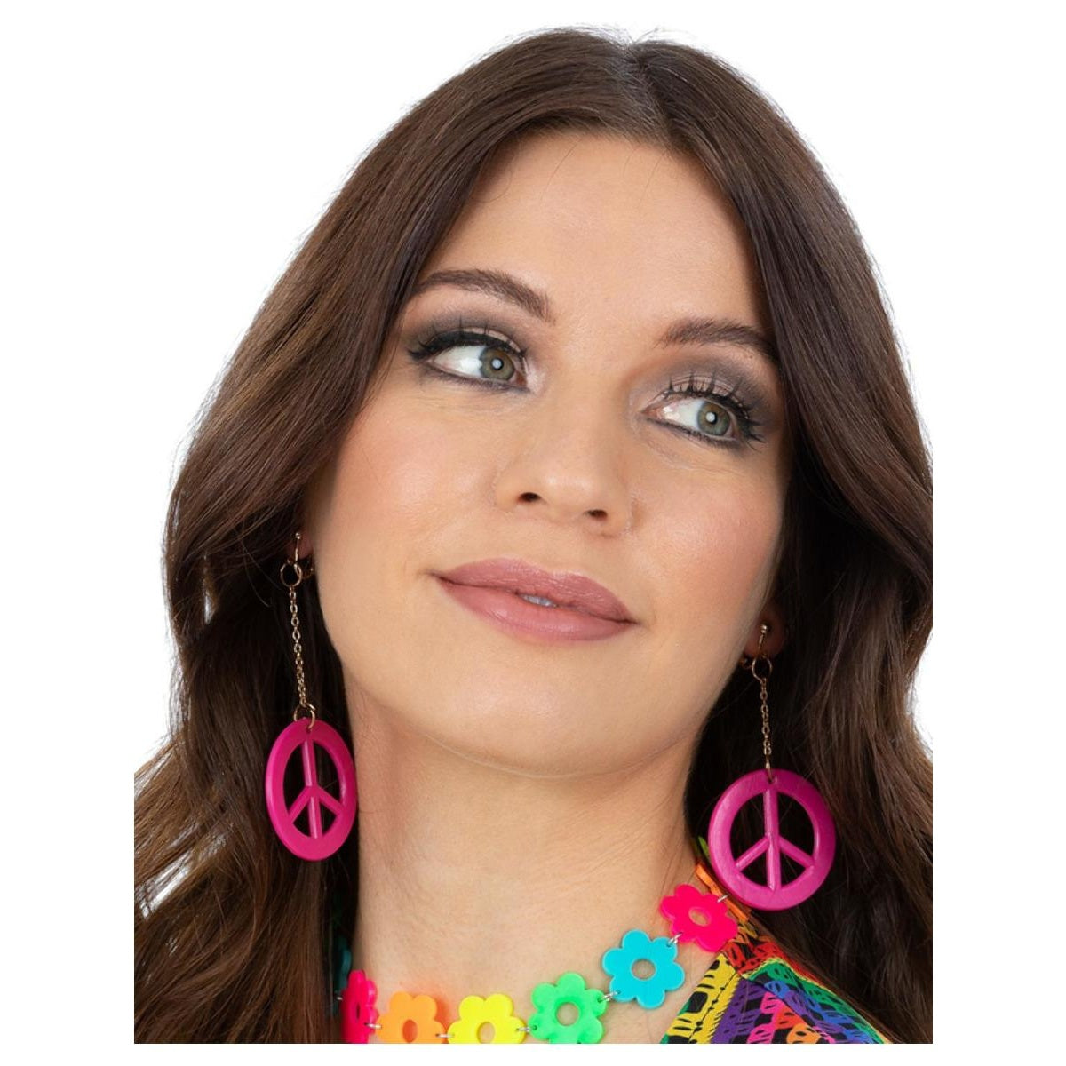 Pink - Front - Smiffys Womens-Ladies CND Earrings