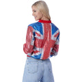 Red-Blue-Silver - Side - Smiffys Womens-Ladies Union Jack Sequins Bomber Jacket