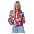 Red-Blue-Silver - Front - Smiffys Womens-Ladies Union Jack Sequins Bomber Jacket