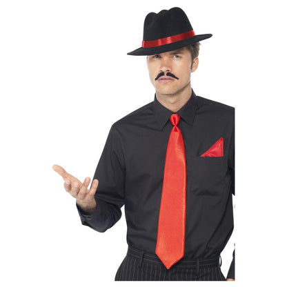 Red-Black - Front - Smiffys Mens Gangster Costume Prop Set