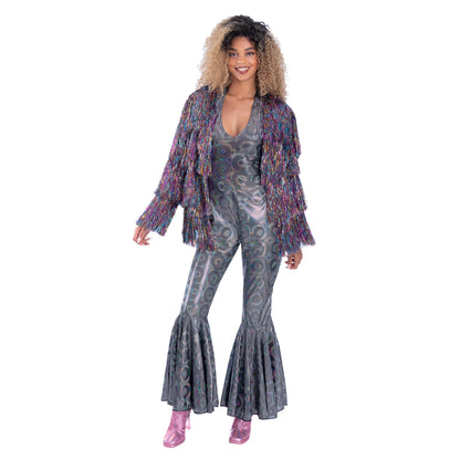 Rainbow Dream - Back - Fever Womens-Ladies Tinsel Festival Costume Jacket