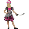 Black-Pink - Back - Smiffys Girls Perfect Pirate Costume Set