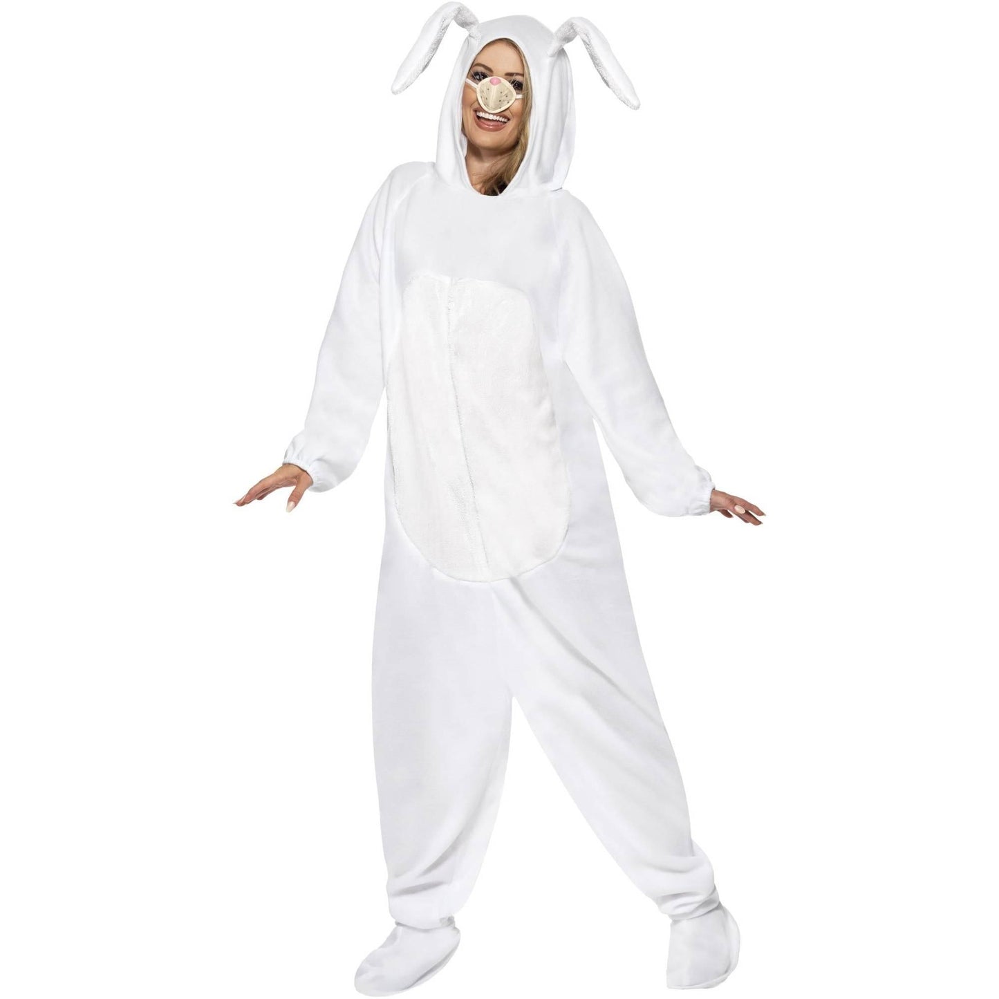 White - Back - Smiffys Unisex Adult Rabbit Costume Set