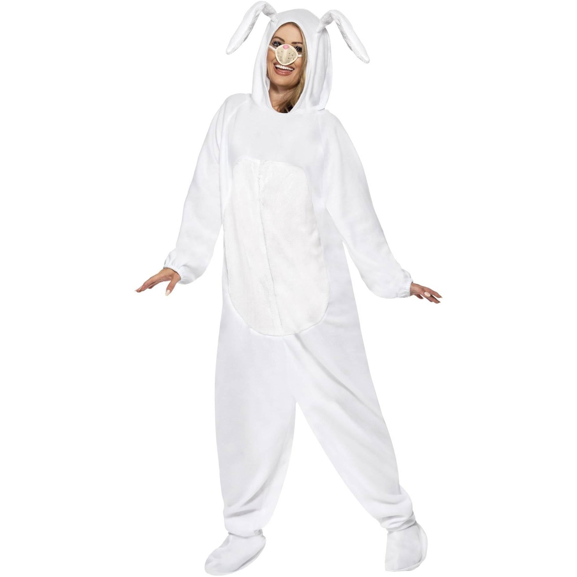 White - Back - Smiffys Unisex Adult Rabbit Costume Set