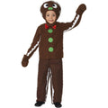 Brown - Back - Smiffys Childrens-Kids Gingerbread Man Christmas Costume Set
