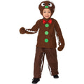 Brown - Pack Shot - Smiffys Childrens-Kids Gingerbread Man Christmas Costume Set