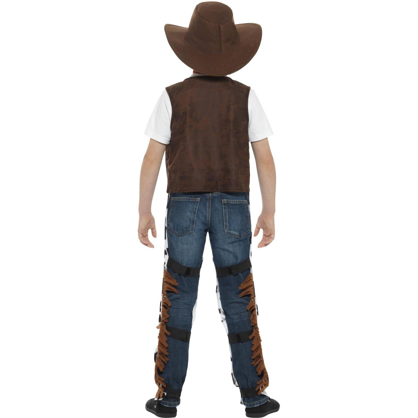 Brown-Black-White - Side - Smiffys Childrens-Kids Texan Cowboy Costume