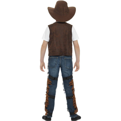 Brown-Black-White - Side - Smiffys Childrens-Kids Texan Cowboy Costume