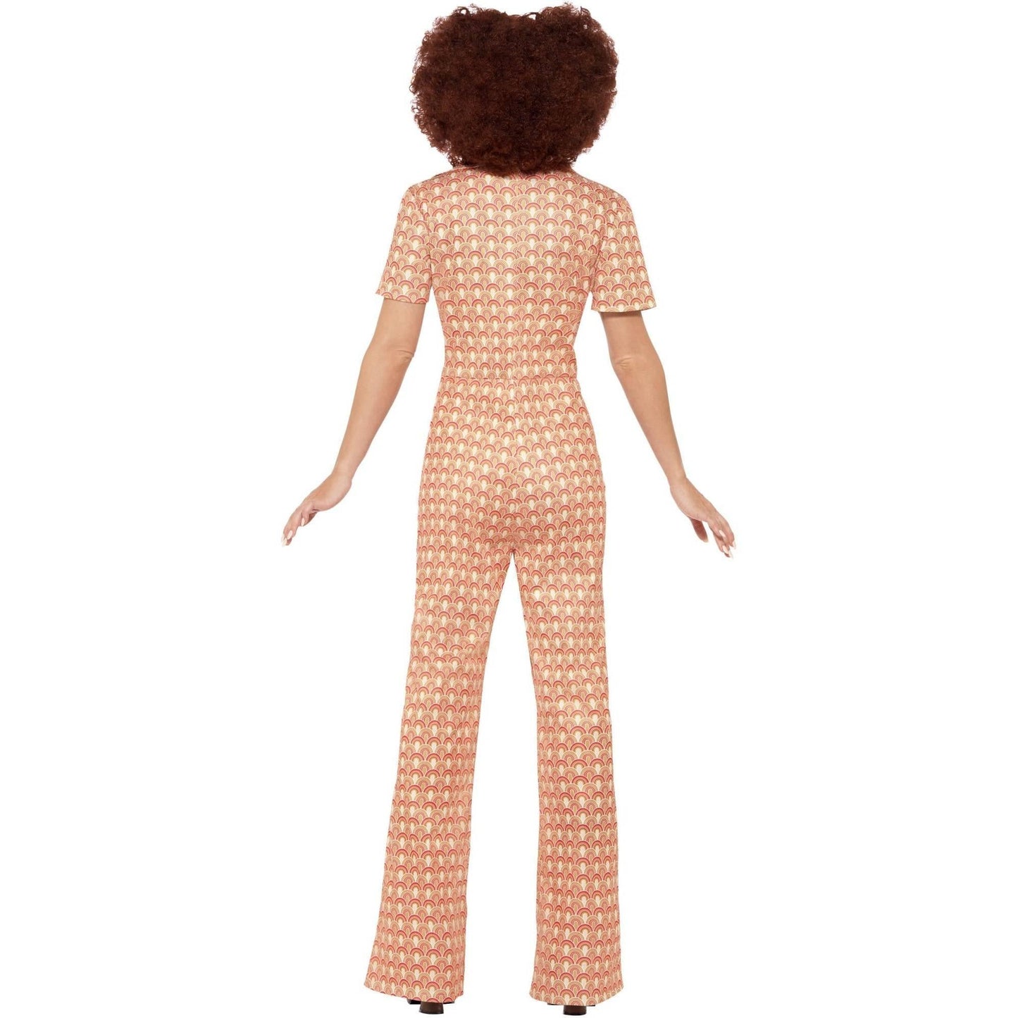 Orange - Side - Smiffys Womens-Ladies Authentic 70s Chic Costume