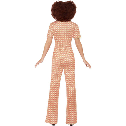 Orange - Side - Smiffys Womens-Ladies Authentic 70s Chic Costume