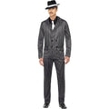 Black - Back - Smiffys Mens Gangster Pinstripe Costume