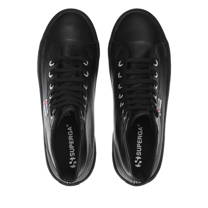 Black - Lifestyle - Superga Womens-Ladies 2341 Alpina Nappa Leather High Tops