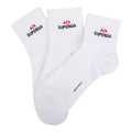 White - Front - Superga Unisex Adult Logo Ankle Socks (Pack Of 3)