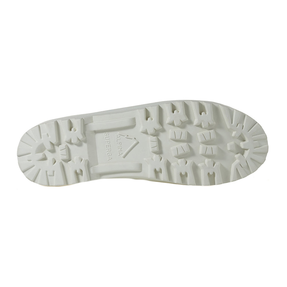 Light Beige Eggshell-Avorio - Pack Shot - Superga Womens-Ladies 2644 Alpina Knitted Nappa Leather High Tops
