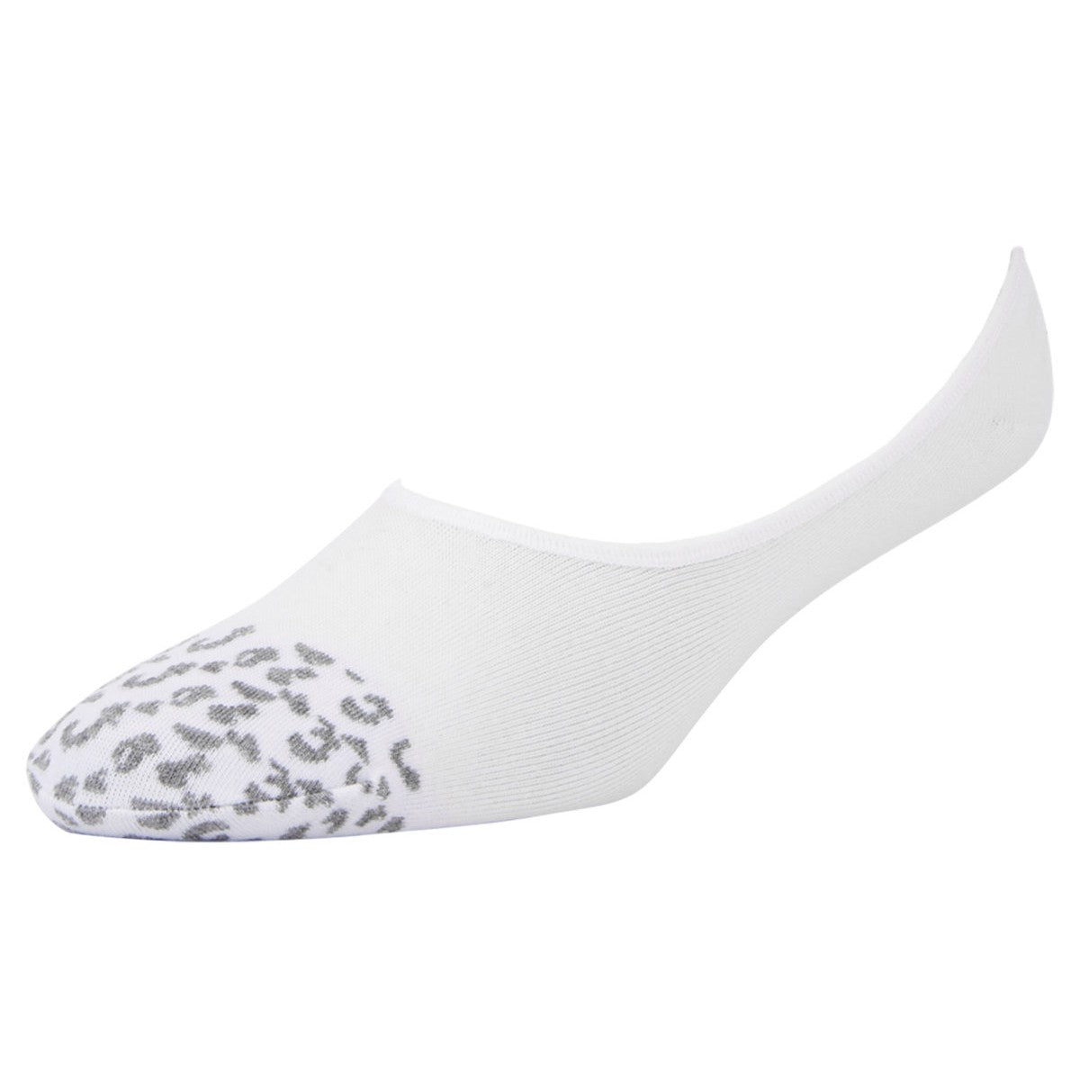 White-Black - Side - Superga Womens-Ladies Invisible Animal Print Socks (Pack of 3)