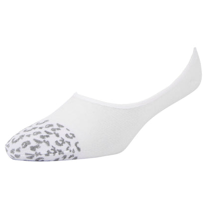 White-Black - Side - Superga Womens-Ladies Invisible Animal Print Socks (Pack of 3)