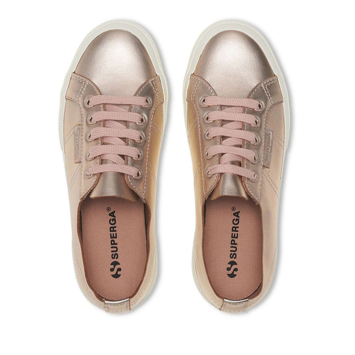 Rose Pink-Avorio - Lifestyle - Superga Womens-Ladies 2750 Nappa Leather Trainers