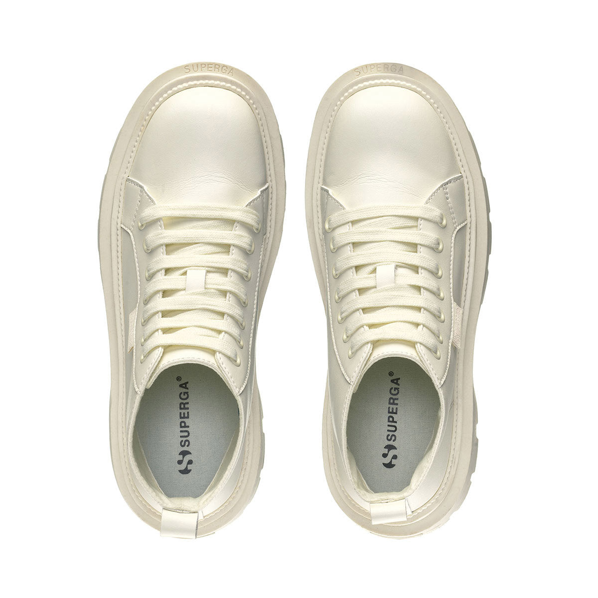 Total Natural Beige - Lifestyle - Superga Womens-Ladies 3052 Alpina Apex Faux Leather Mid Cut High Tops
