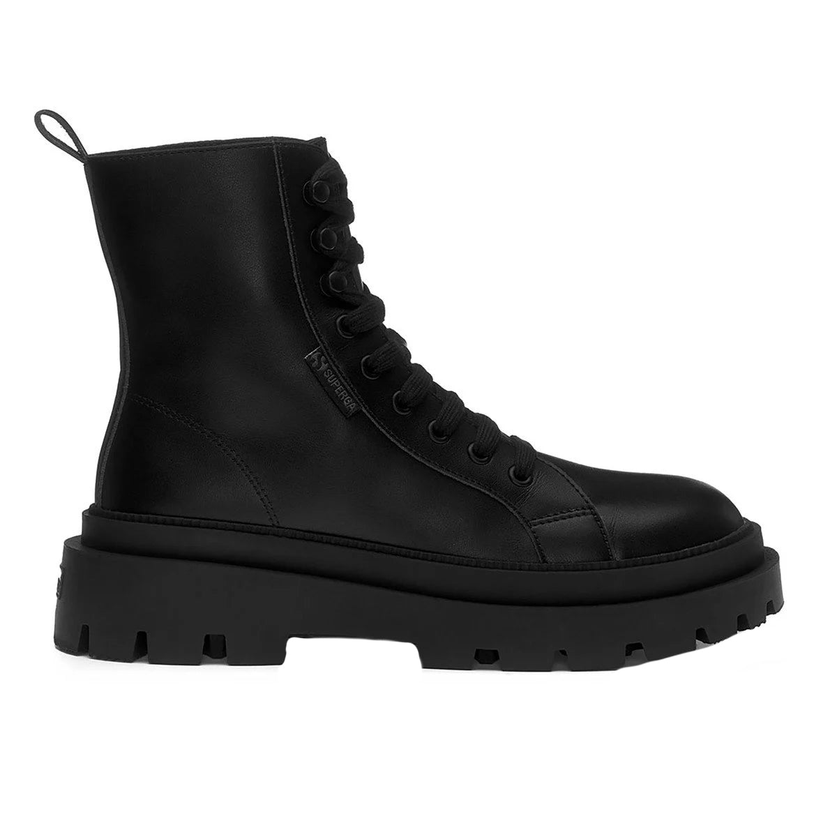 Total Black - Side - Superga Womens-Ladies 3051 Alpina Apex High-top Shoes
