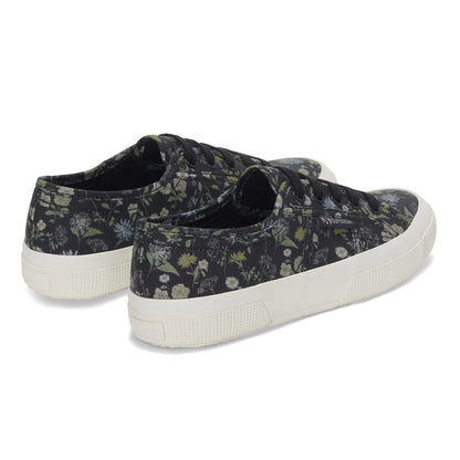 Dark Grey-White - Back - Superga Womens-Ladies 2750 Floral Trainers