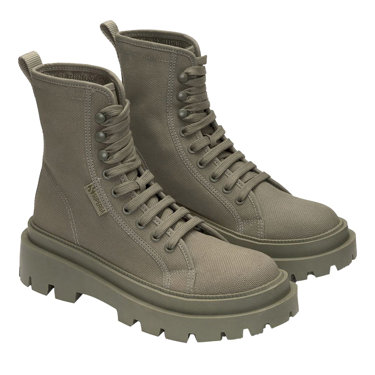 Total Green Safari - Front - Superga Womens-Ladies 3051 Alpina Apex Shoes