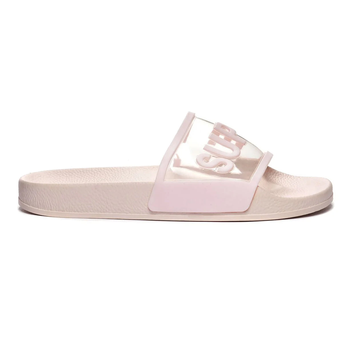 Light Pink - Side - Superga Womens-Ladies 1908 Clear Identity Sliders
