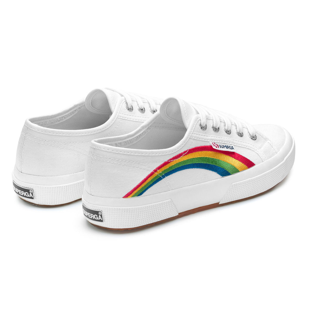 White - Back - Superga Womens-Ladies 2750 Rainbow Trainers
