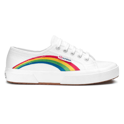 White - Side - Superga Womens-Ladies 2750 Rainbow Trainers