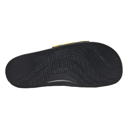 Black-Yellow - Pack Shot - Superga Unisex Adult Logo Sliders