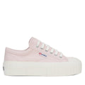 Pinkish-Avorio - Front - Superga Womens-Ladies 2631 Stripe Platform Trainers