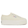 Natural Beige-Avorio - Front - Superga Womens-Ladies 2790 Linea Up Down Trainers