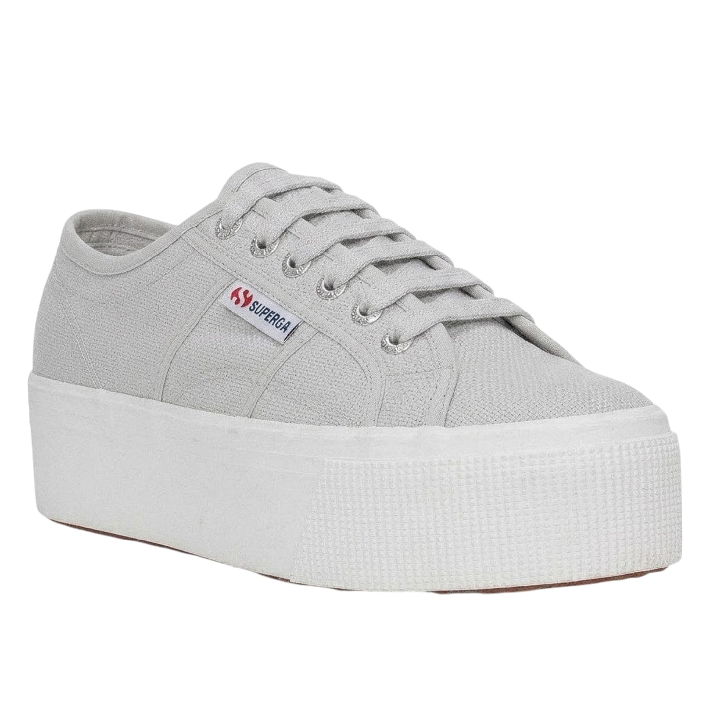 Grey Silver-Avorio - Front - Superga Unisex Adult 2790 Linea Up Down Trainers