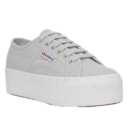 Grey Silver-Avorio - Front - Superga Unisex Adult 2790 Linea Up Down Trainers
