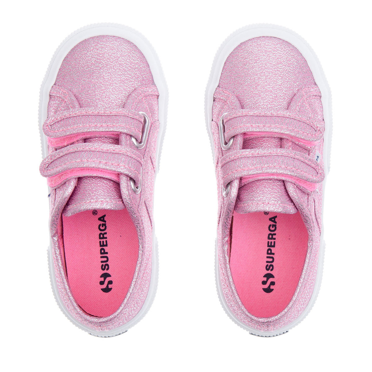 Cotton Candy - Side - Superga Childrens-Kids 2750 Lamew Double Strap Trainers