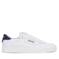 White-Spectrum Blue - Front - Superga Unisex Adult 3843 New Sports Club Leather Trainers