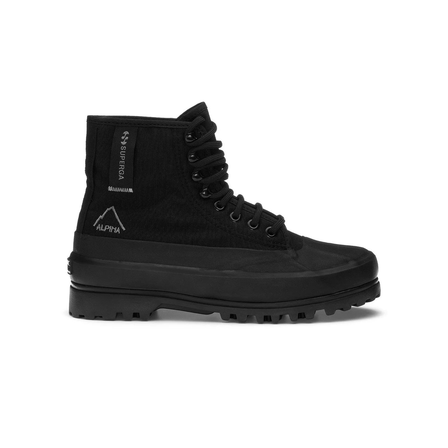Total Black - Side - Superga Unisex Adult 2481 Alpina Ripstop High Tops