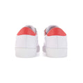 White-Coral Red - Back - Superga Womens-Ladies 2870 Sport Club S Leather 3 Touch Fastening Strap Trainers