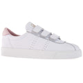 White-Light Pink - Front - Superga Womens-Ladies 2870 Sport Club S Leather 3 Touch Fastening Strap Trainers