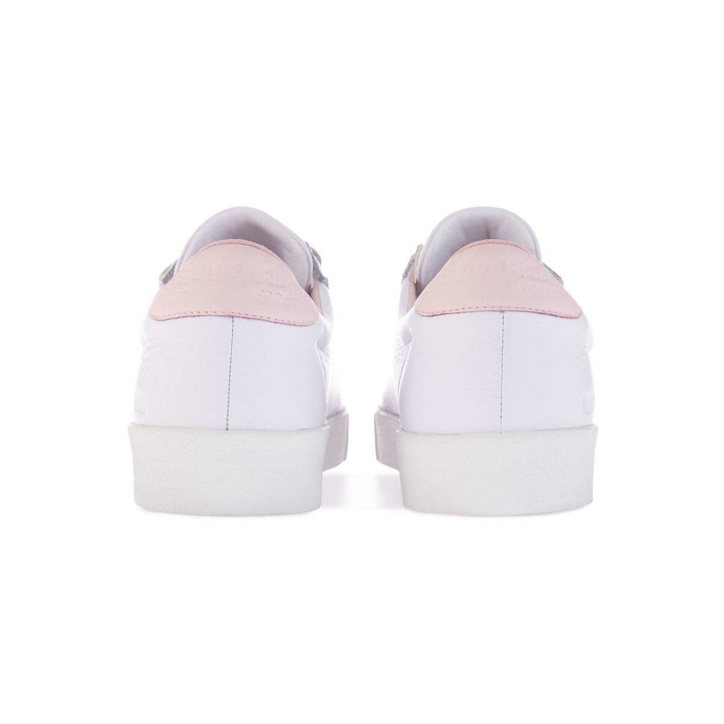 White-Light Pink - Back - Superga Womens-Ladies 2870 Sport Club S Leather 3 Touch Fastening Strap Trainers