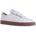 White-Beige Gesso - Front - Superga Womens-Ladies 2870 Sport Club S Contrast Detail Leather Trainers