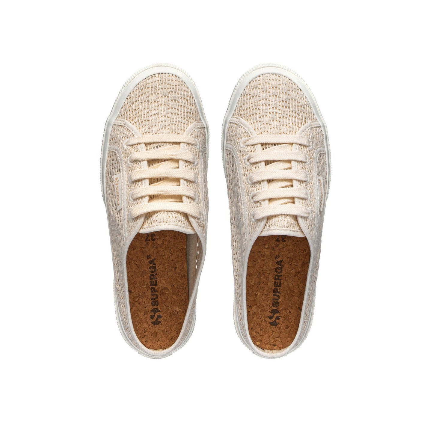 Raw Beige - Lifestyle - Superga Womens-Ladies 2402 Macramé Mules