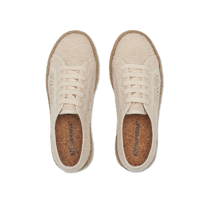 Raw Beige - Lifestyle - Superga Womens-Ladies 2730 Macramé Rope Trainers