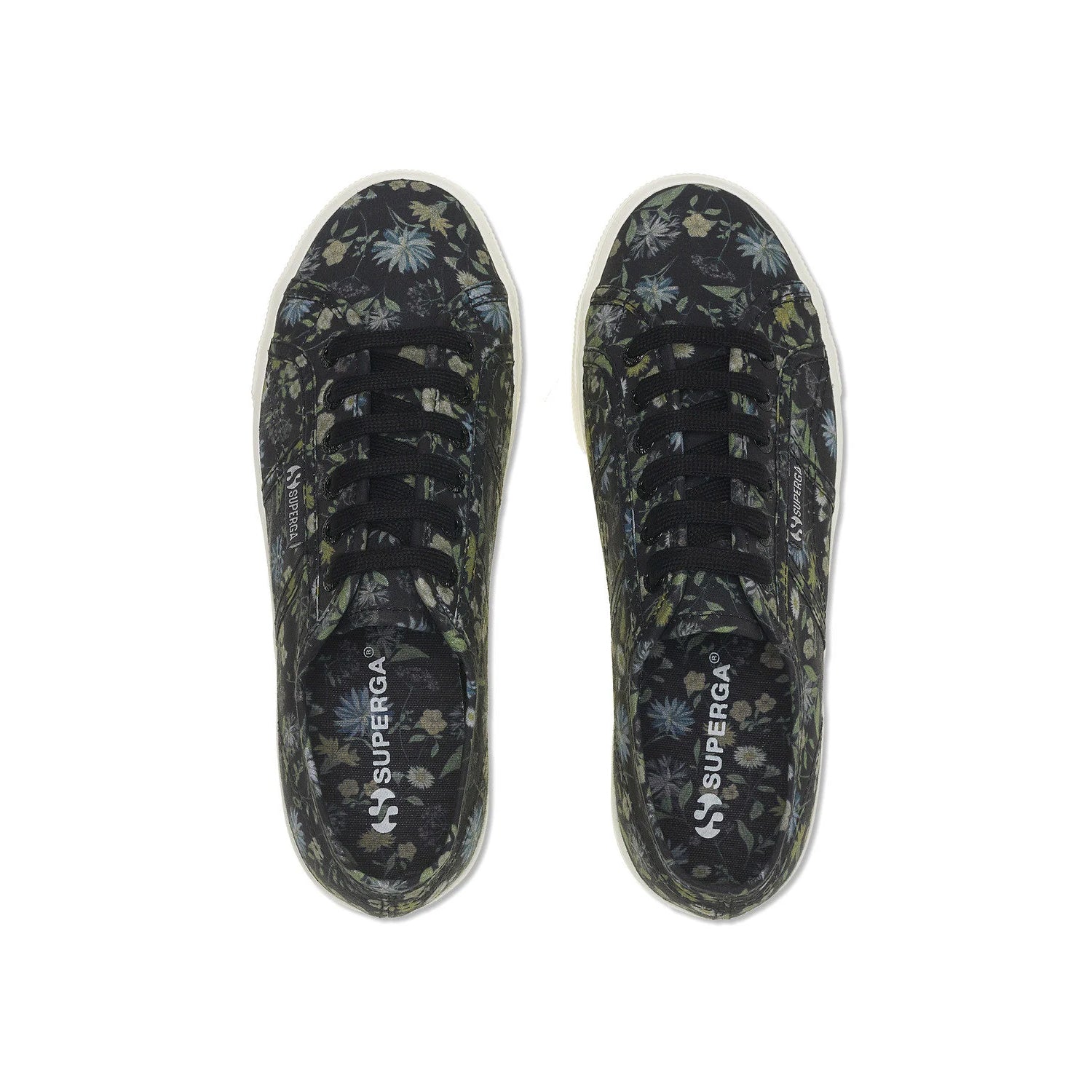 Dark Grey - Lifestyle - Superga Womens-Ladies 2790 Floral Lace Up Trainers