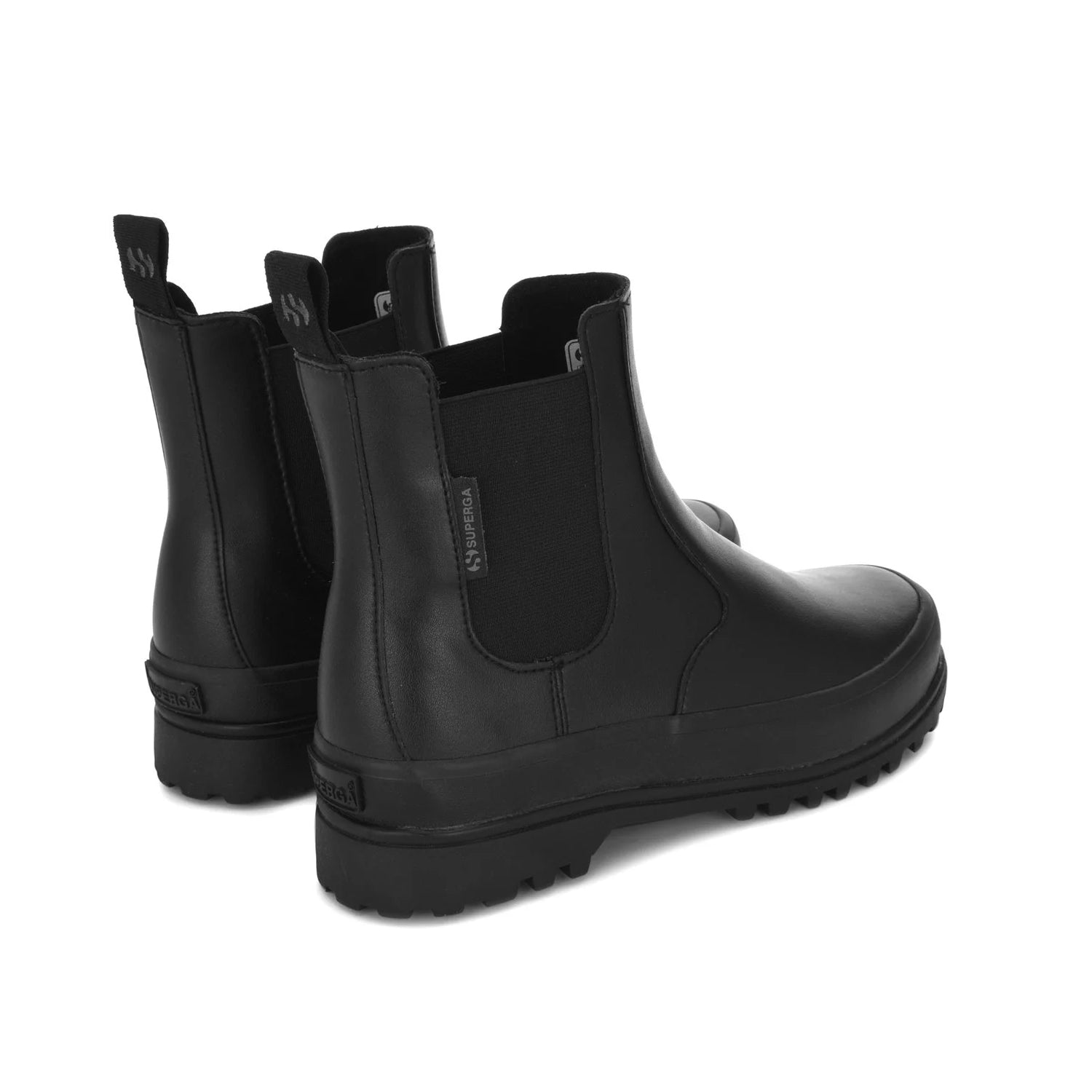 Total Black - Back - Superga Womens-Ladies 2678 Alpina Faux Leather Ankle Boots