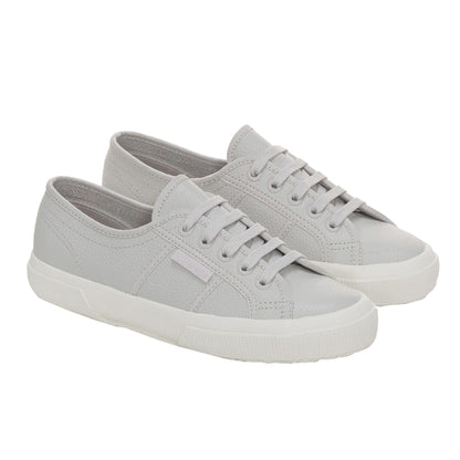 Grey Silver Matt-Avorio - Back - Superga Unisex Adult 2750 Efglu Leather Trainers