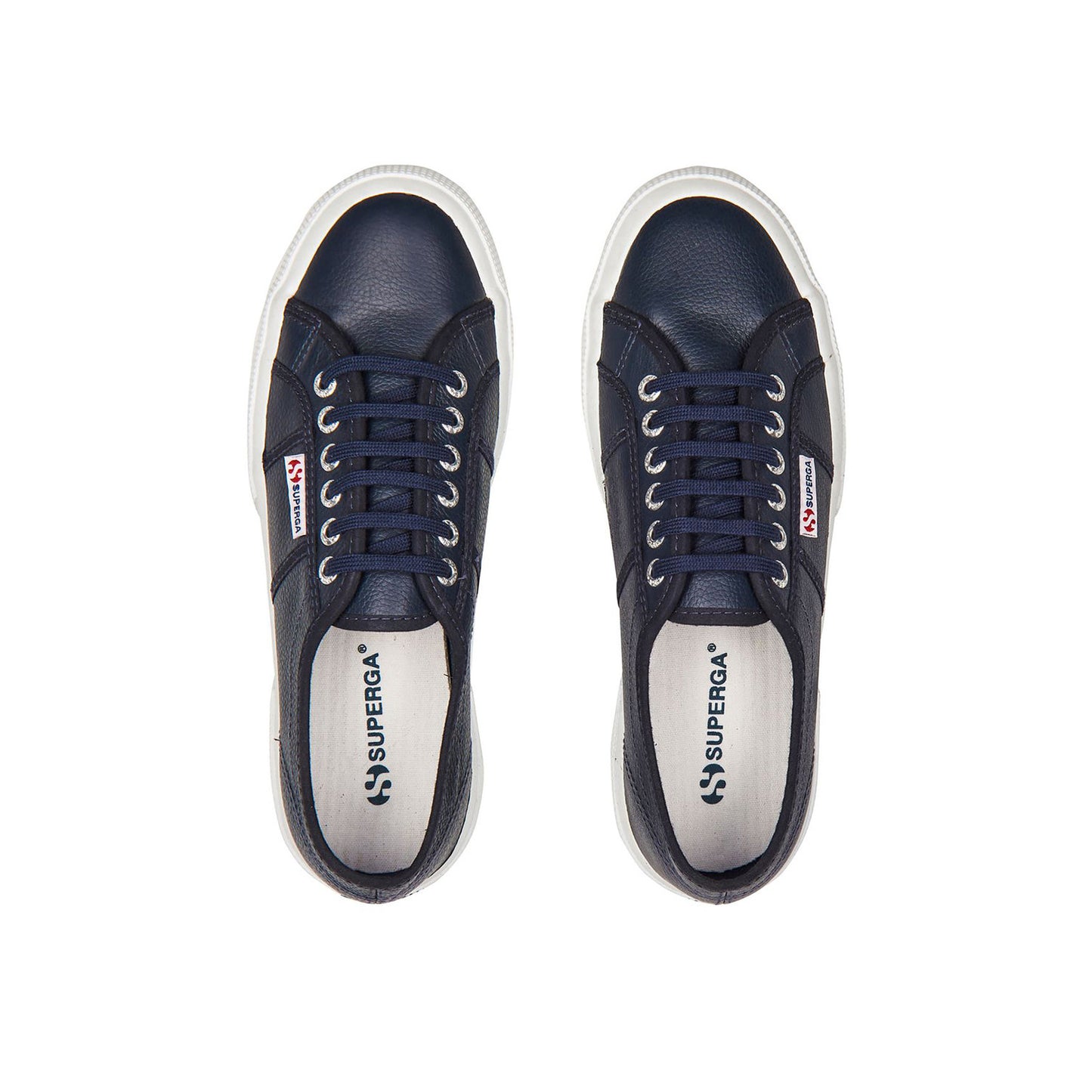 Blue Navy - Side - Superga Unisex Adult 2750 Efglu Leather Trainers