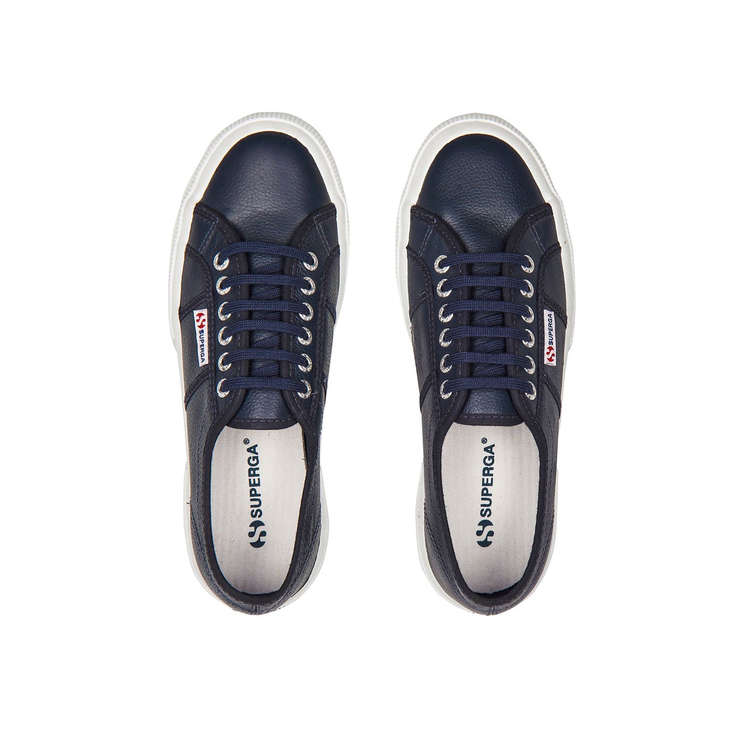 Blue Navy - Side - Superga Unisex Adult 2750 Efglu Leather Trainers
